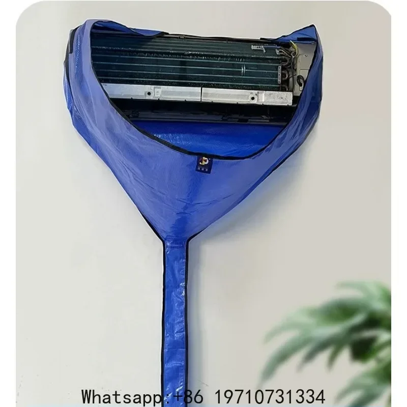 

Air Conditioner Cleaning Cover with Drainage Pipe PVC Mesh Waterproof Hanging for 1-3 HP Washing Air Conditioning Washing Bag