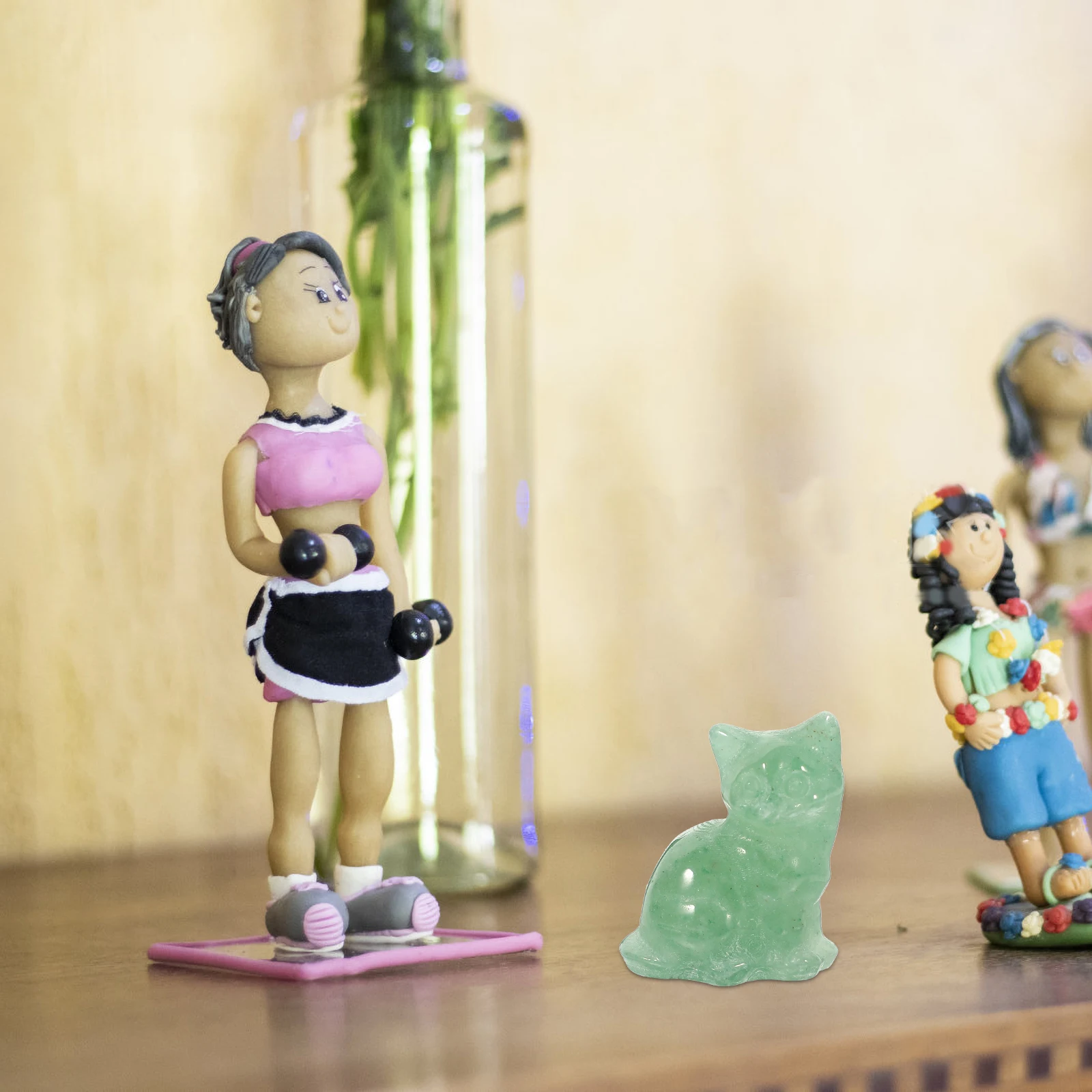 

Crystal Fortune Cat Statue Small Mini Cat Decoration for Desktop Tabletop Home Garden Aquarium Bonsai Micro Landscape Decorative