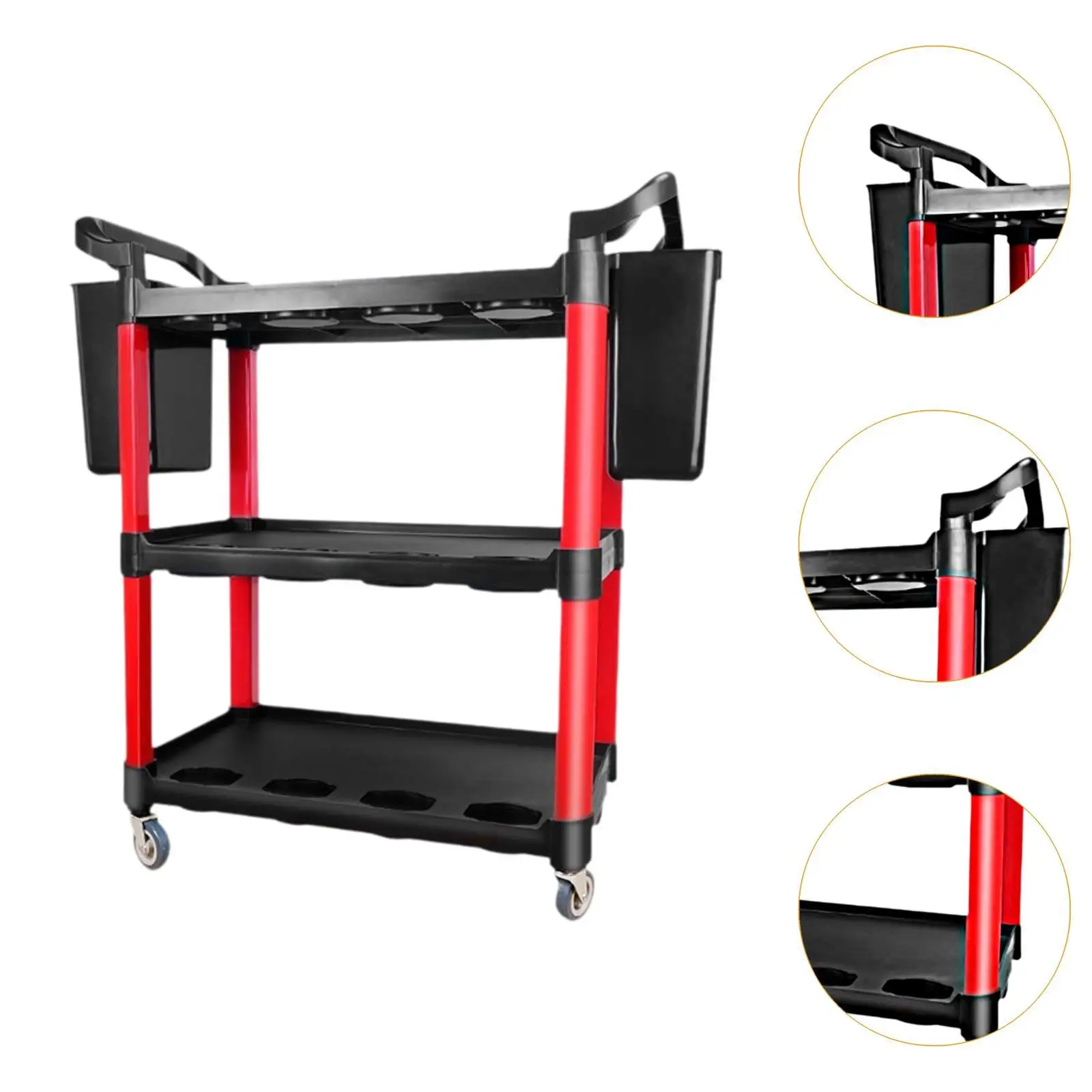 3 Layer Beauty Tool Trolley Cart Food Service Cart High Reliability Rolling Cart for Projects Car Warehouse Commercial