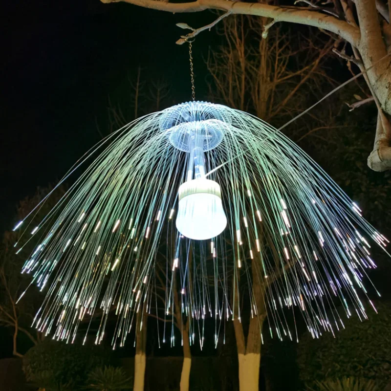 Double-layer Fiber Optic Jellyfish Light Colorful Flashing Light Starry Outdoor Landscape Light Square Park Scenic Spot Lighting
