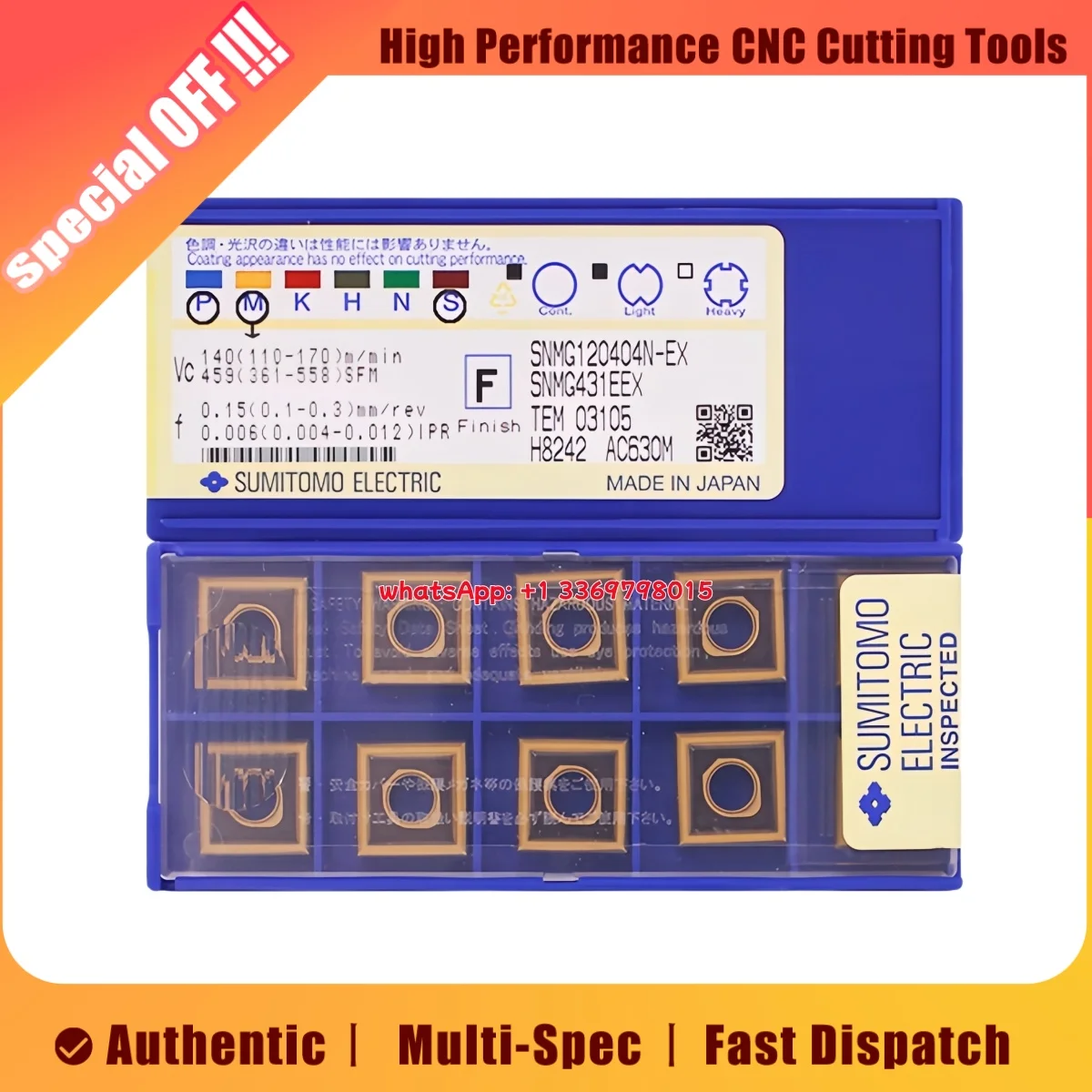 

10 шт. SUMITOMO оригинальный SNMG SNMG1204 04 08 SNMG1906 12 16 N-EX GU HM GU MU AC630M AC8025P токарная вставка