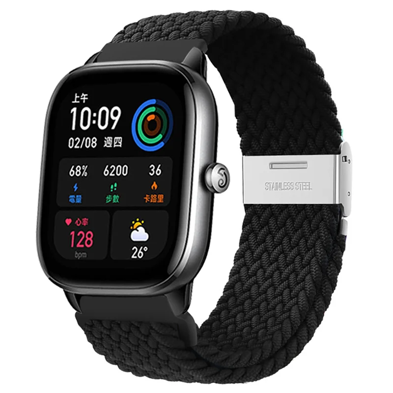 20mm 22mm örgülü yalnız döngü için Amazfit GTS 4/2/2e/GTS2 Mini/GTR 4/2/2e/3/Pro 47mm stratos bilezik saat kayışı Amazfit bip kayış