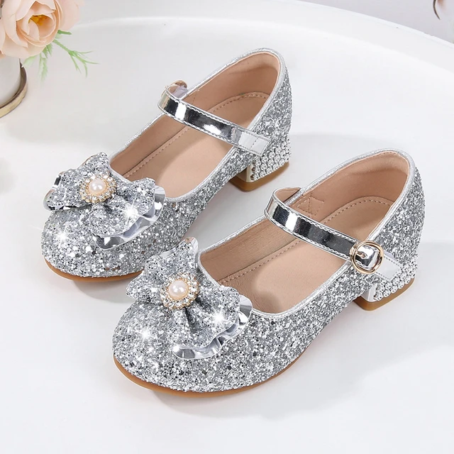 Zapatos de tacon alto plateados para nina zapatillas de princesa para nina zapatos de moda para estudiante cuhk para fiesta 2023 AliExpress