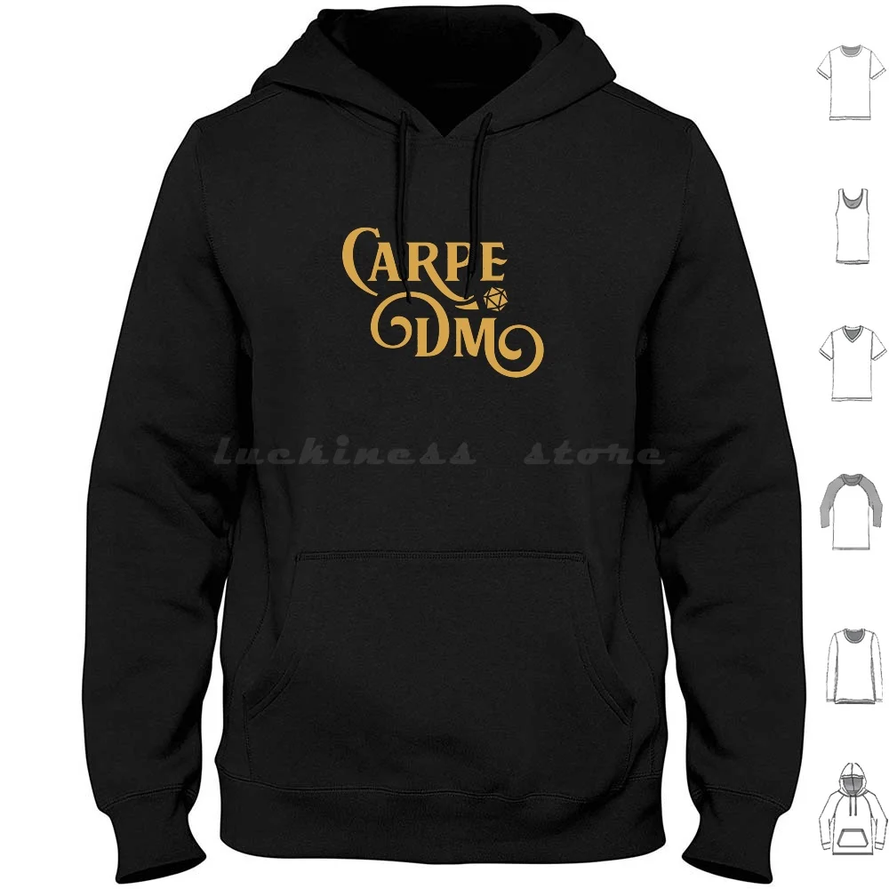 Sudaderas con capucha para juegos de rol de mesa Carpe Dm Master, manga larga, para D&D, Pathfinder, Vox Master, Dm Game Master