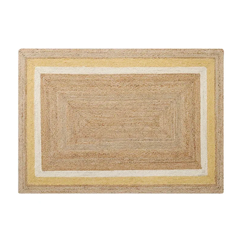 Hand-woven jute carpet, living room coffee table sofa cushion