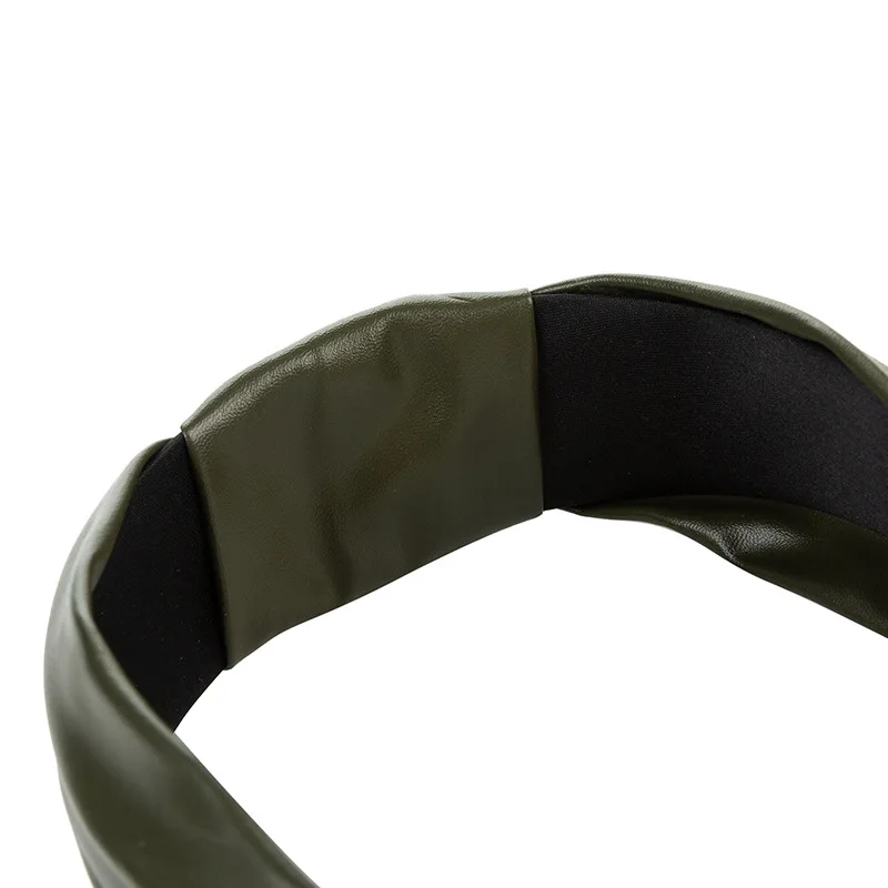 PU Leather Cross Knotted Headbands,Top Knot Pu Hairbands Mothers Daughters Hair Accessories for Girls and Women