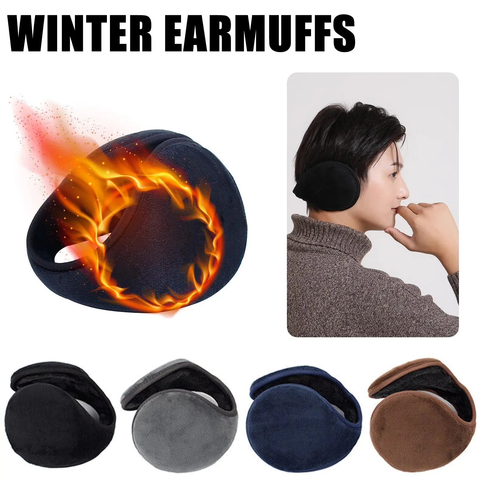 Winter Earmuffs Women Men Cold Weather Earmuffs Outdoor Warm Thickened Hair Band Travel Earmuffs Headband And J7D3