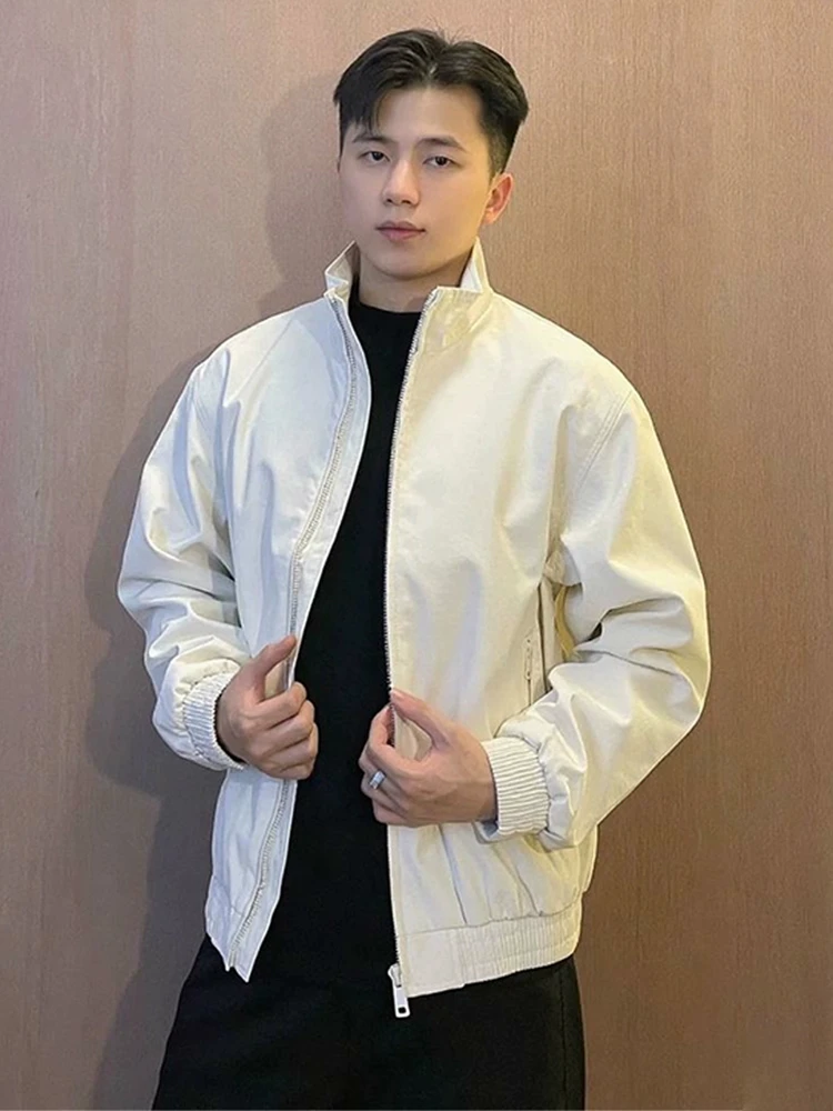 

American Retro Tee-Proof Jaet Men Waterproof Wind Stand Collar ort Baseball Sle Youth Travel Spring Autumn Wear