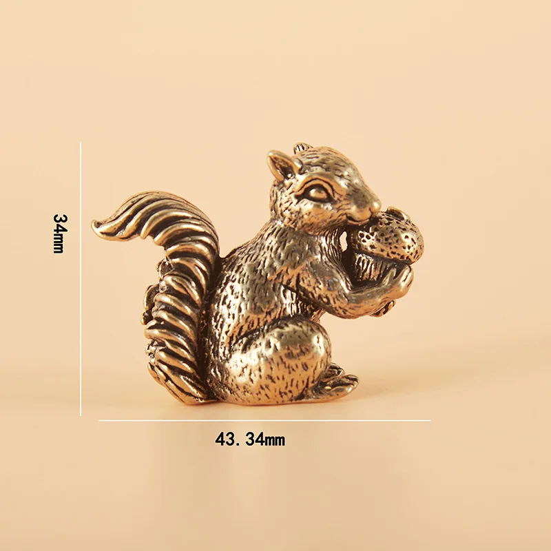 Bronze Squirrel Brass Copper Antique Craft Desktop Ornament Home Tea Pet Decoration m855