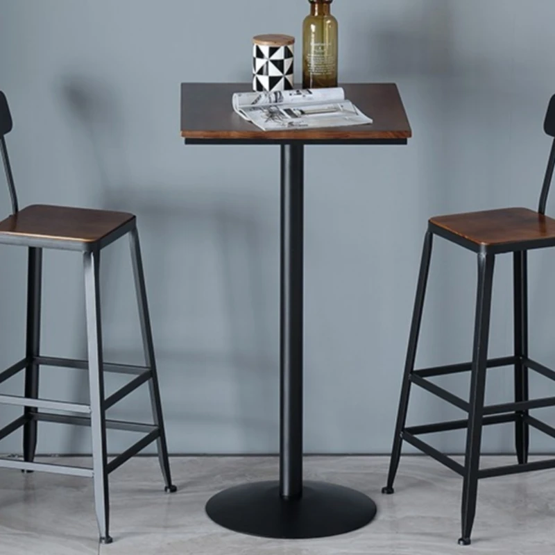 Party Industrial Bar Tables Portable Additional Small Round Antique Iron Bar Table Leisure Mesa Comedor Furniture ZT50BT