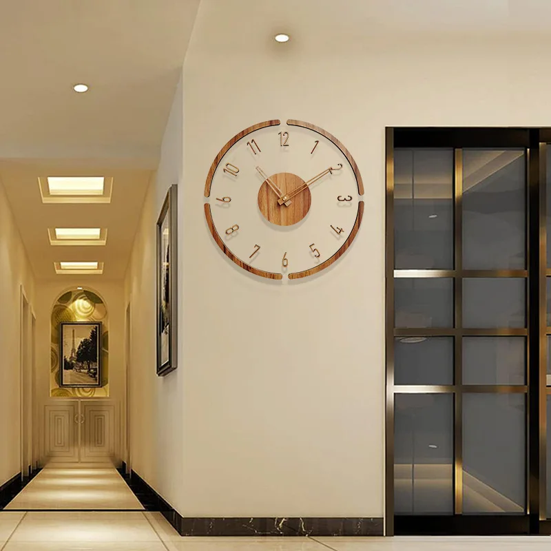 Fashionable, simple and minimalist Nordic creative acrylic round wall clock, suitable for living room, bedroom,silent wall clock