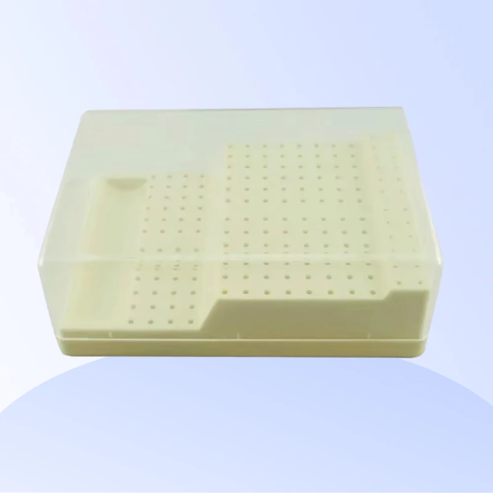 

168 Holes Dental Plastic Material Burr Box Dental Supplies Place Display Case with Transparent Cover