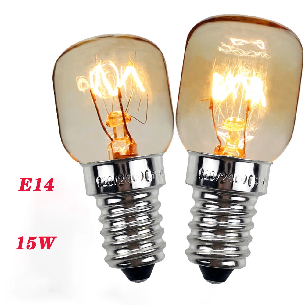 1Pc Oven Light 15W 25W High Temperature Resistant 300 Degree Tungsten Oven Microwave Oven Bulb Salt Lamp E14 Small Screw Mouth