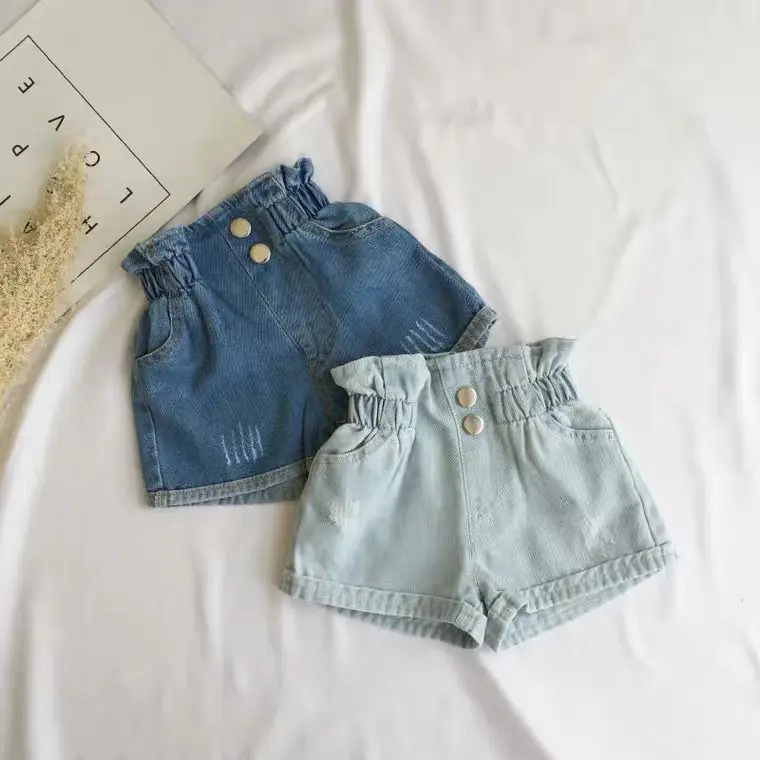 Girls Shorts Denim 2026 New Fashion Summer High-waist Bubble Baby Thin Pants Trendy Toddler Loose Versatile Hot Pants