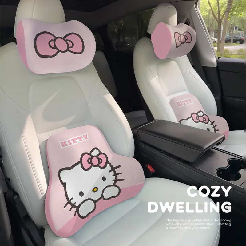 

Car Memory Foam Neck Pillow Protection Lumbar Backrest Cushion Lumbar Cushion Car Headrest Cushion Waist Pillow Seat Belt Cover
