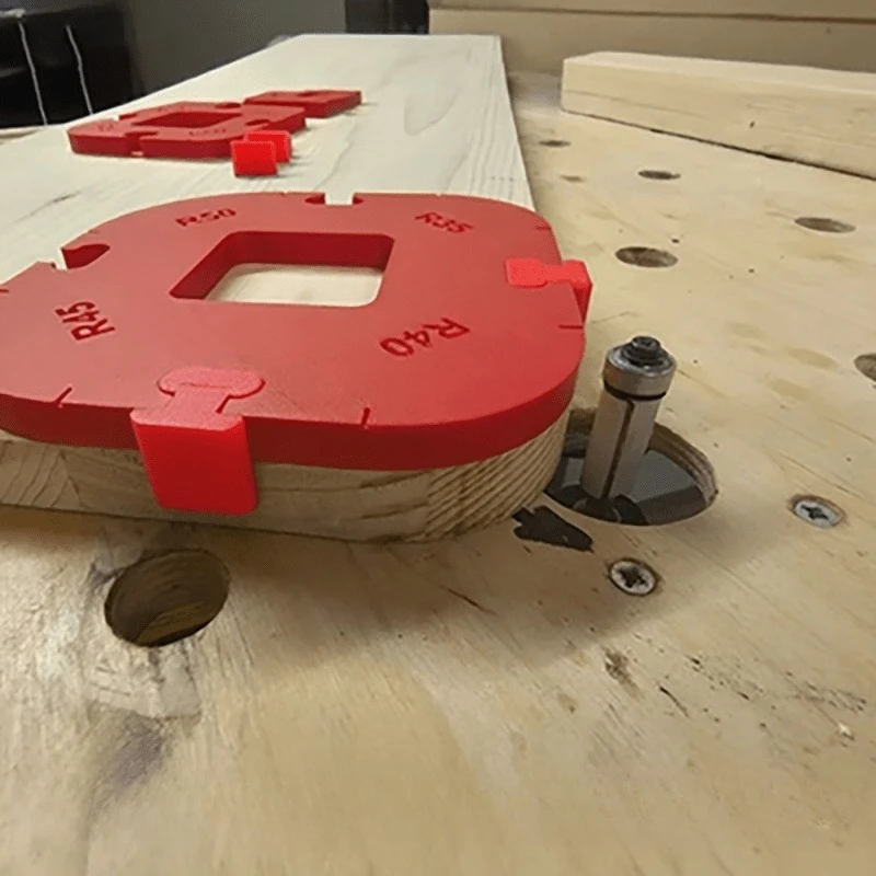 6Pcs Round Corner Radius Template Jig Set 2 Templates + 4 Clips R15-R50 Arc Woodworking Craft Tool for Wood Panel DIY Crafters
