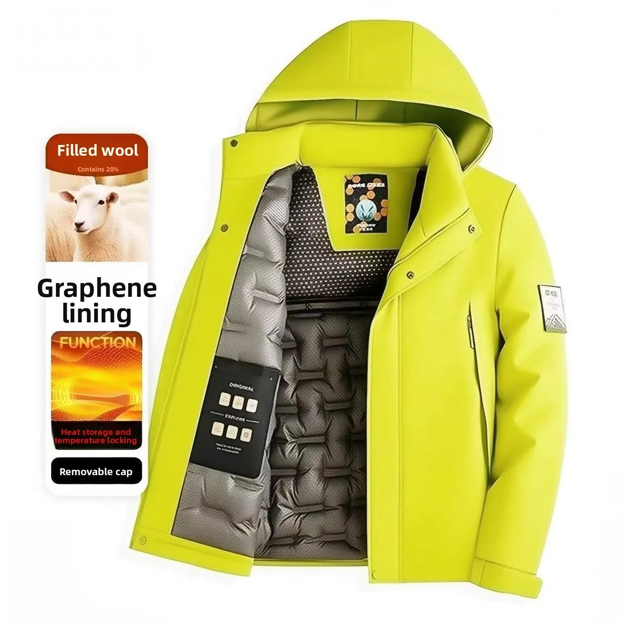 

Осень/зима 2021, новая хлопковая куртка с капюшоном, утолщенная теплая молодежная куртка для отдыха на открытом воздухе, морозостойкое пальто с шерстяными наполнителями внутри