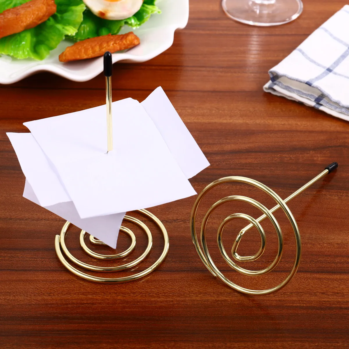2Pcs Metal Menu Summons Fork Anti-Corrosive Receipt Holder Restaurant Bill Needle Folder Memo Tool Menu Summons Fork
