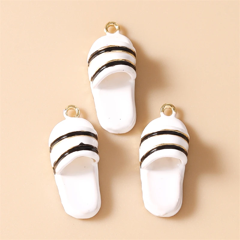 5 Stück 9x20mm Niedliche Bunte Simulations-Slipper-Anhänger für Schmuckherstellung, Halsketten, Ohrringe, Armbänder, DIY-Bastelzubehör – Detail 10