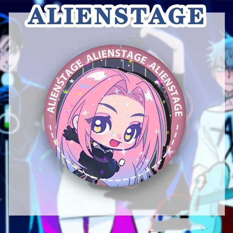58MM Cartoon Style Badge Alien Stage Brooch Backpack Clothes Handmade Round Role Play Accessories Halloween Christmas Gift - Image 4