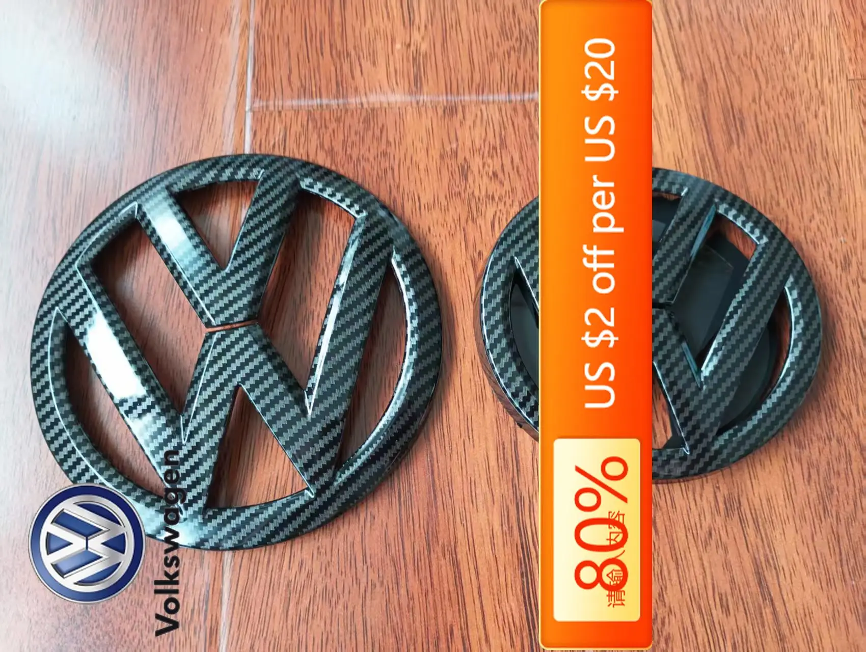 

Горячие эмблемы, черные передние и задние эмблемы 13,5 см с рисунком из углеродного волокна для замены Volkswagen MK7 GTI Golf