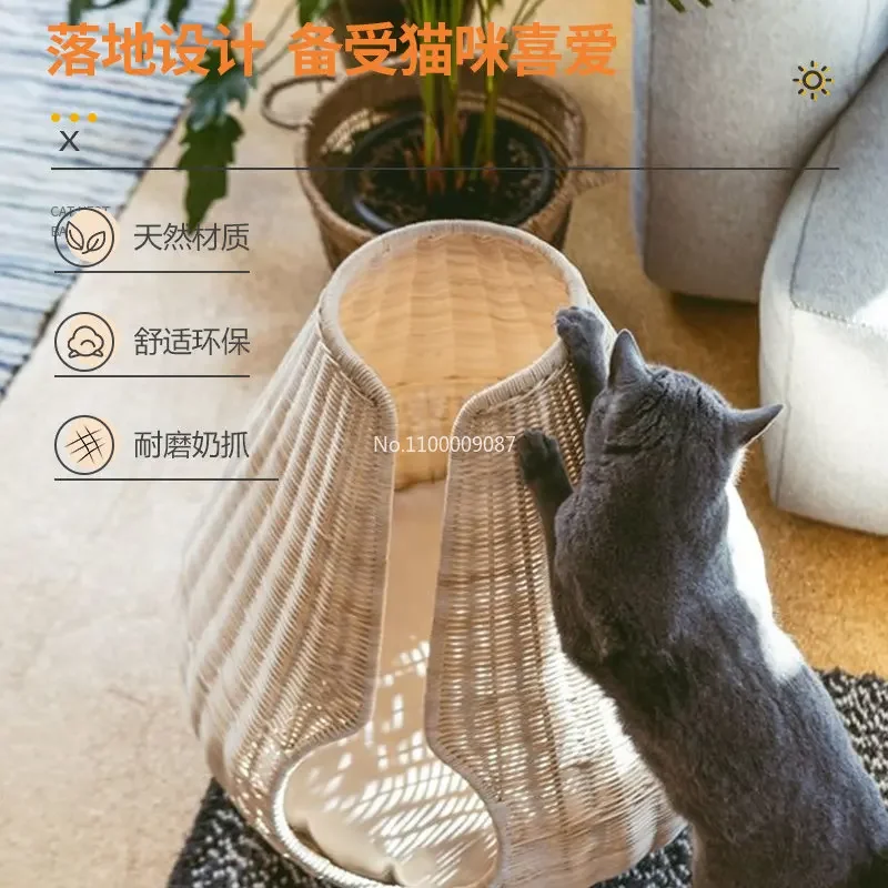 Rattan can be disassembled  washable summer four seasons universal pet supplies big cat bed semi-enclosed net red cat supplies