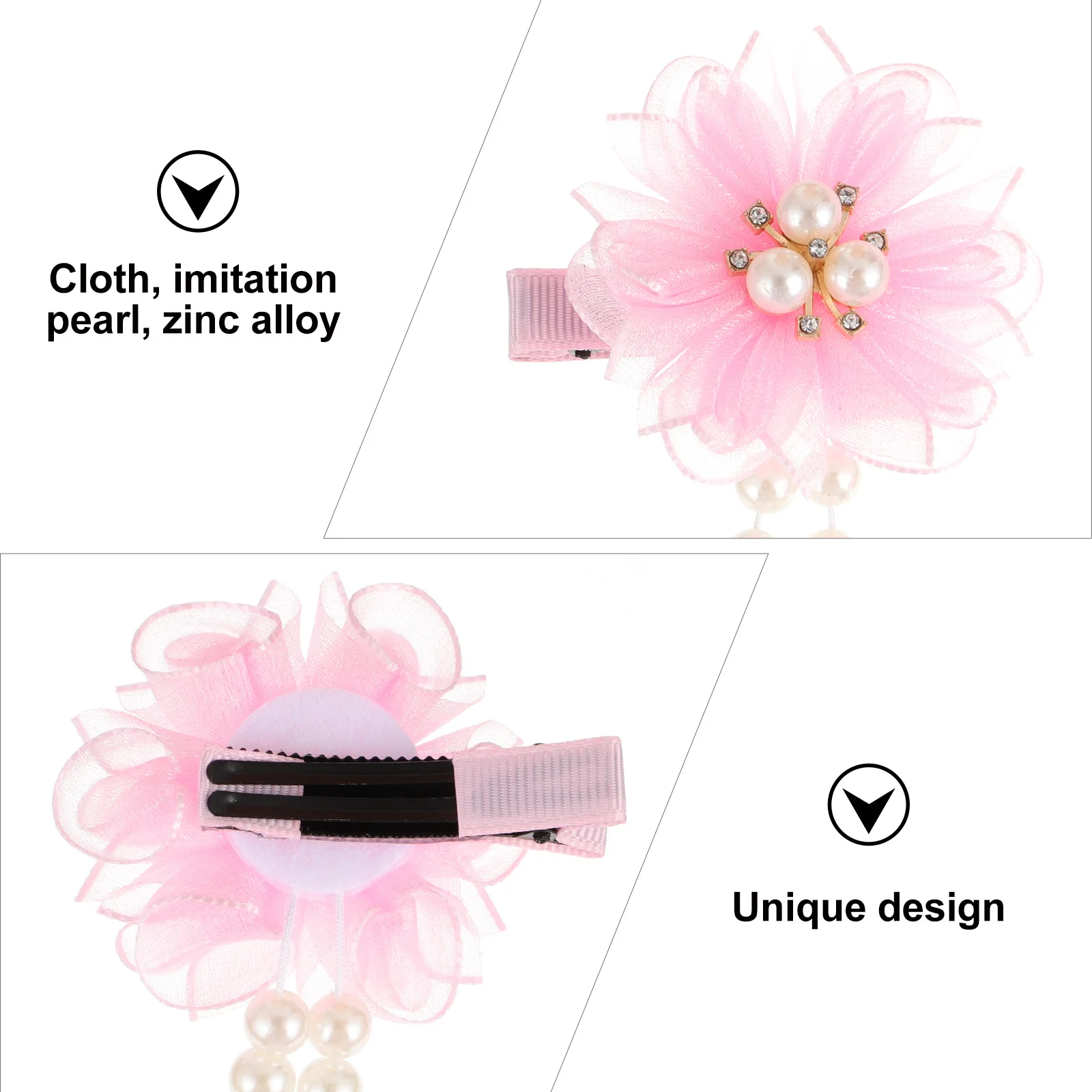 

2Pcs 's Pearl Tassel Hair Accessories Lovely Flower Headdress for Holiday Party Headwear Decorative Hairpin