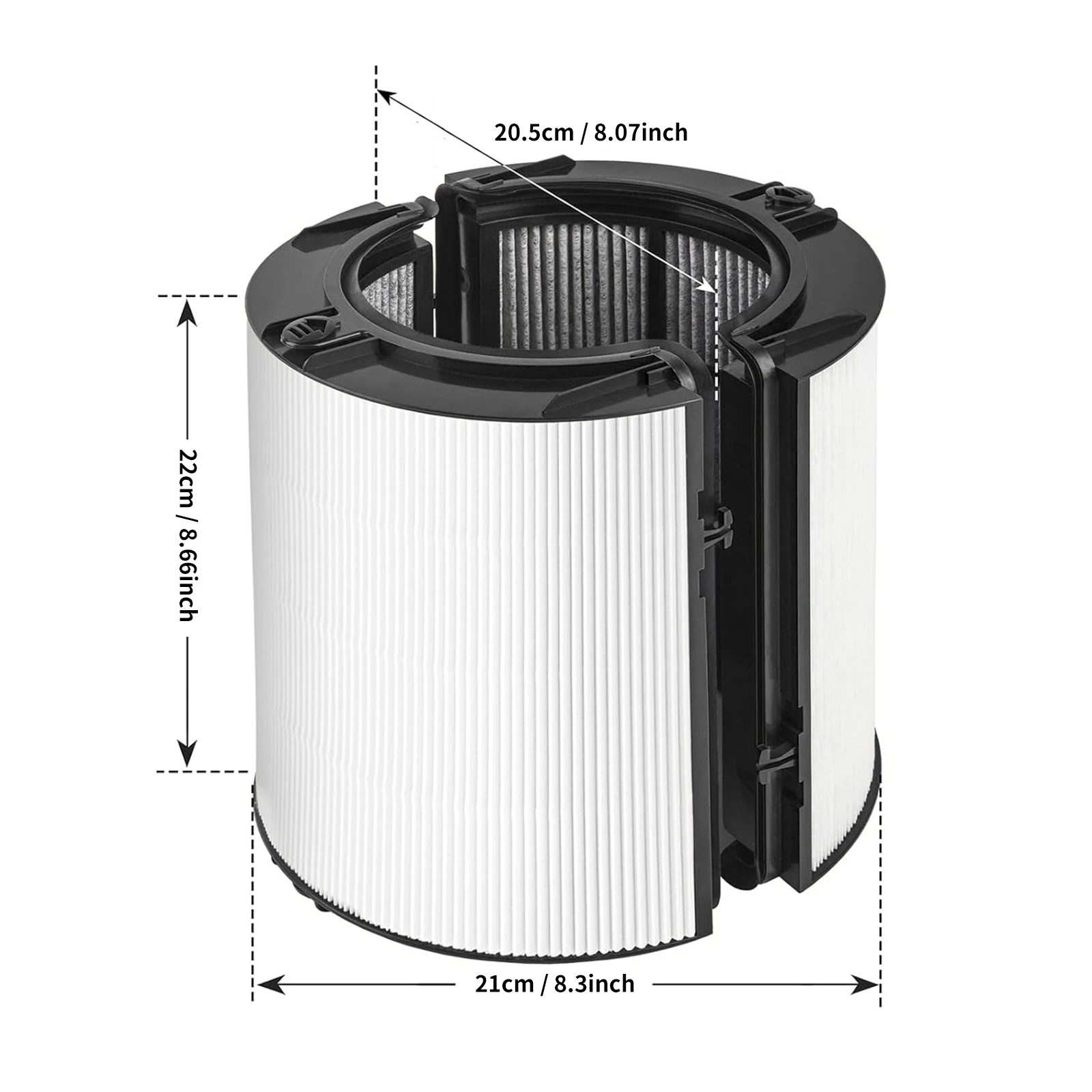 Replacement Filter with Dyson TP06 HP06 PH02 PH01 PH03 PH04 HP09 TP09 HP07 TP07 TP10 HP10, H13True HEPA Replacement Filter