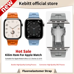 Kilim For Apple Watch Series 11 10 Ultra3 2 9 8 7 6 SE 3 Deployment Buckle Band Iwatch 46 42 41 45mm 49MM Fluoroelastomer Strap