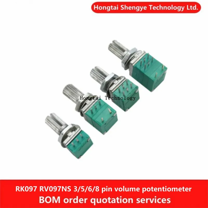 RK097 RV097NS 3/5/6/8-pin potencjometry regulacji głośności pojedyncze podwójne B5K/10K/20K/50K/100K B102/502/103/203/503/104/504