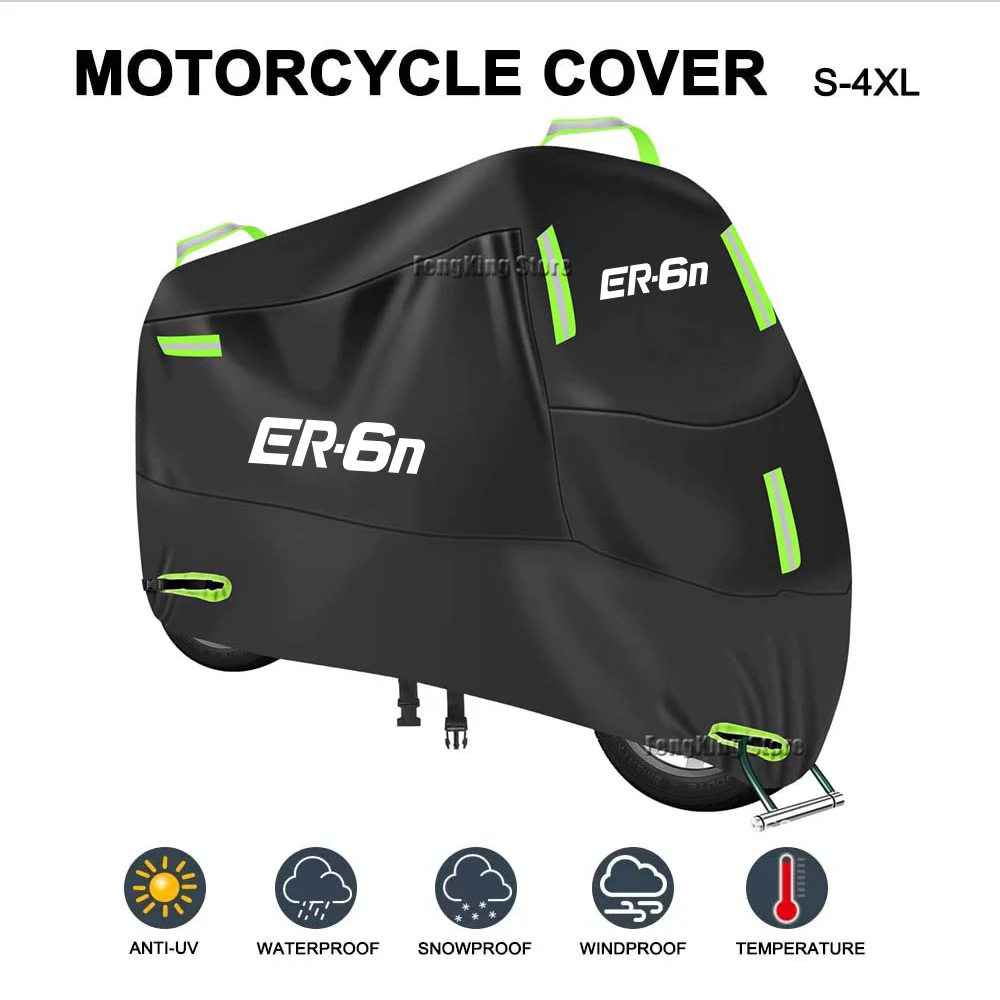 For Kawasaki ER6N ER 6N ER-6N 2006-2016 2013 2014 2015 Motorcycle Cover Waterproof Outdoor Rain Dustproof UV Protector Covers