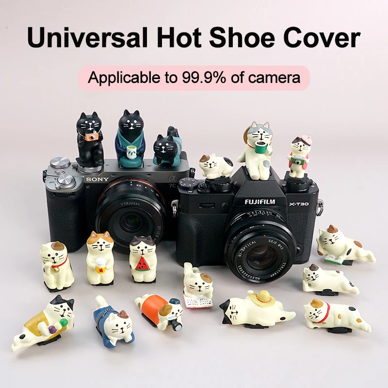 Universal Hot Shoe Cover Cat Cute Hot Shoe Protector Flash Cover Cap Silicone for Sony Nikon Canon EOS Fuji Pentax Leica L M43