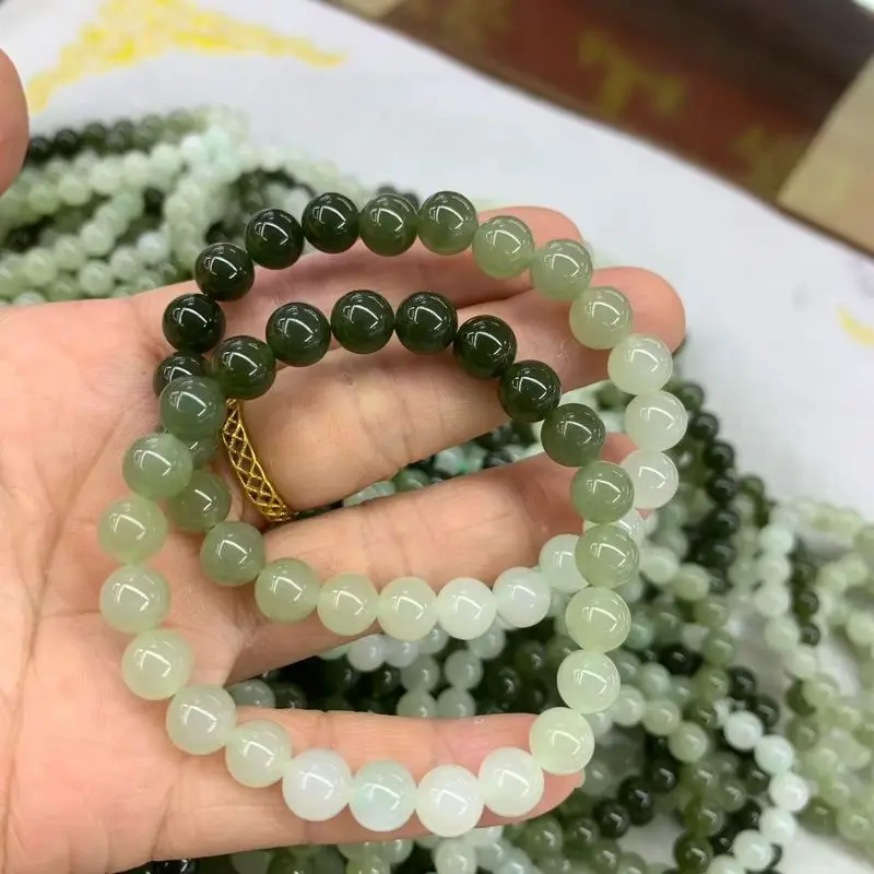 Hetai Jade Qinghai 8Mm Gradient Bracelet Material, Fine, Smooth, And With Sufficient Translucency