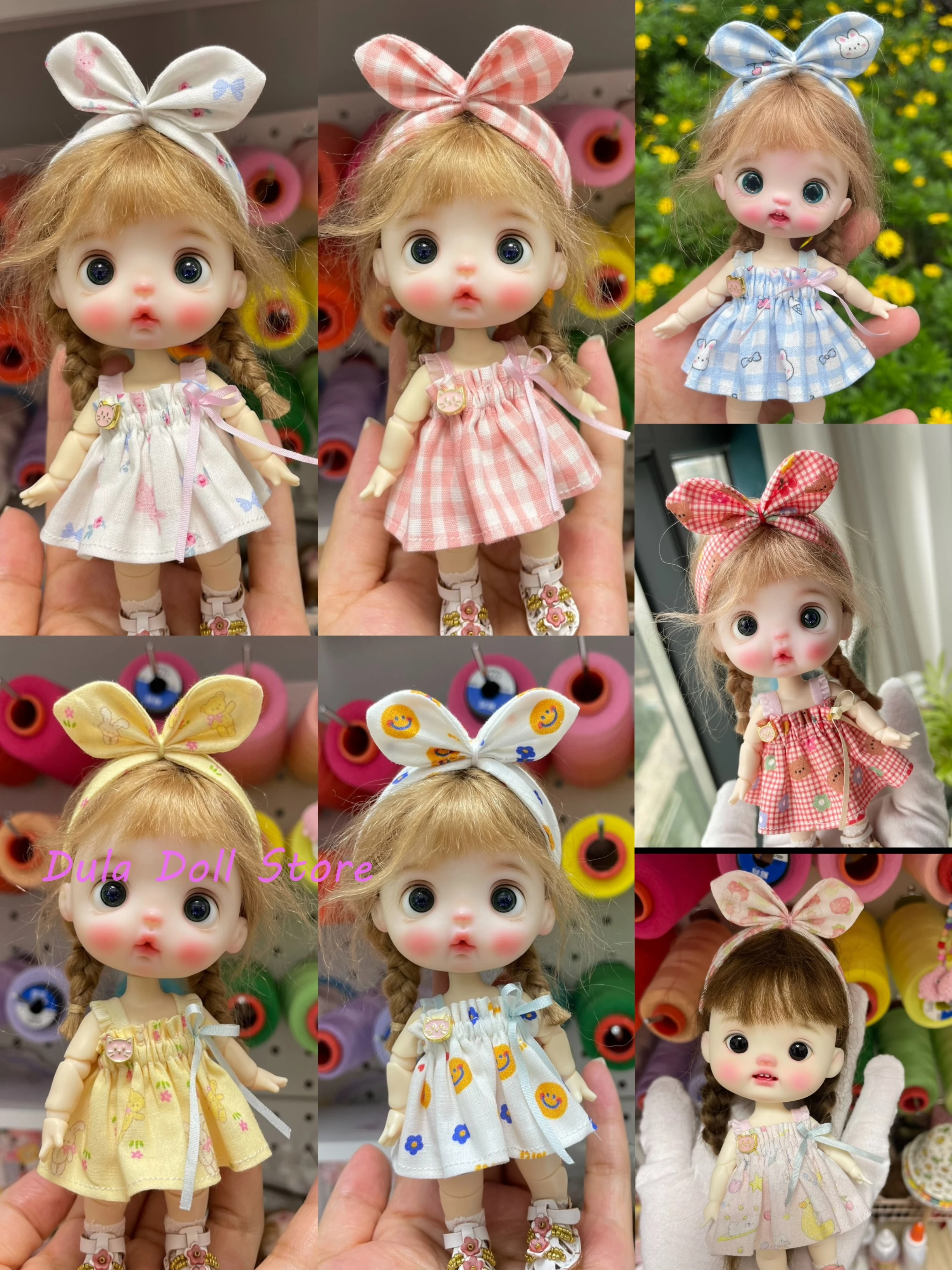 Dula Doll Clothes Dress Suspender skirt headband Ob11 gsc Doll Accessories