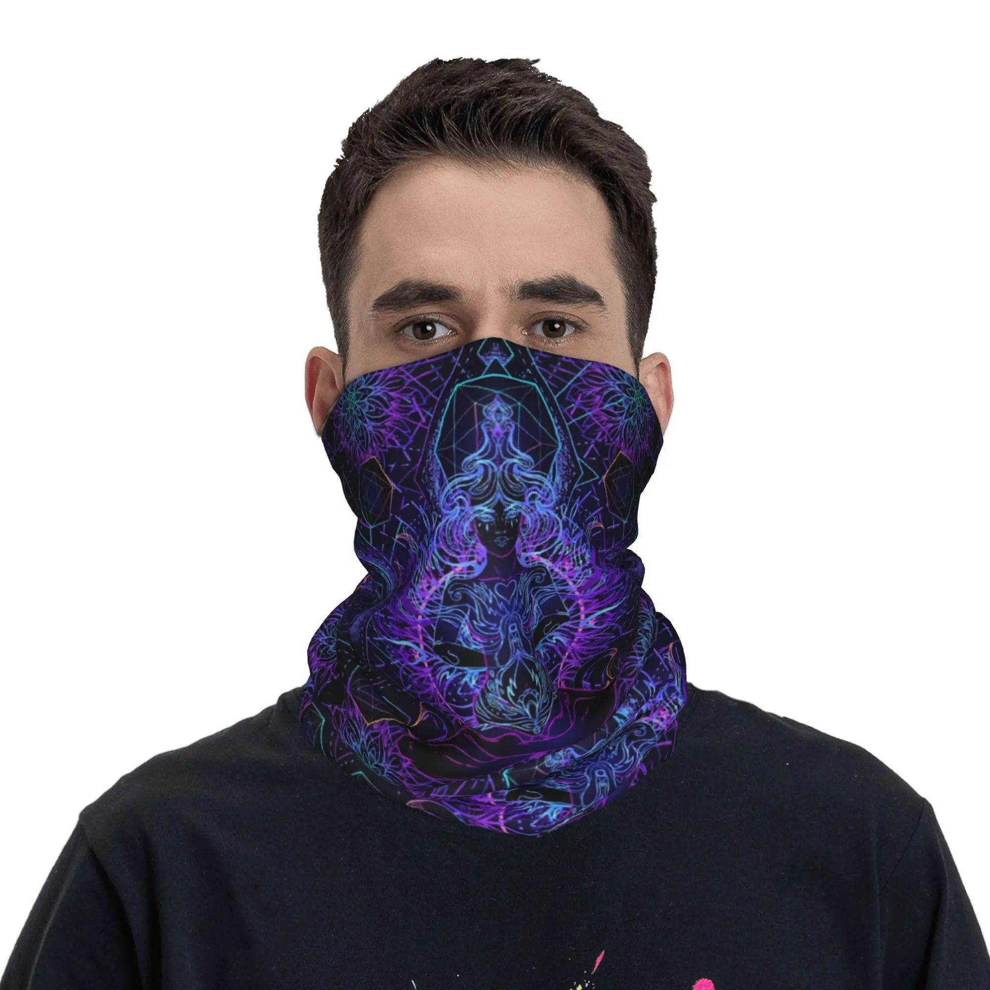 

India Mandala Zen Buddha Mandala Psychedelic Bandana Neck Gaiter Printed Wrap Mask Scarf Headband Outdoor Sports Unisex Adult