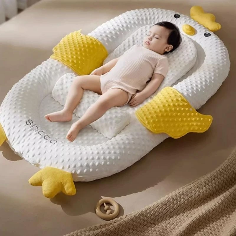 

Newborns Sleep Solution Travel Nest Lounger Lovely Baby Soothing Bed in Bed Mimics Parental Cuddling with Toy Stand 24BE