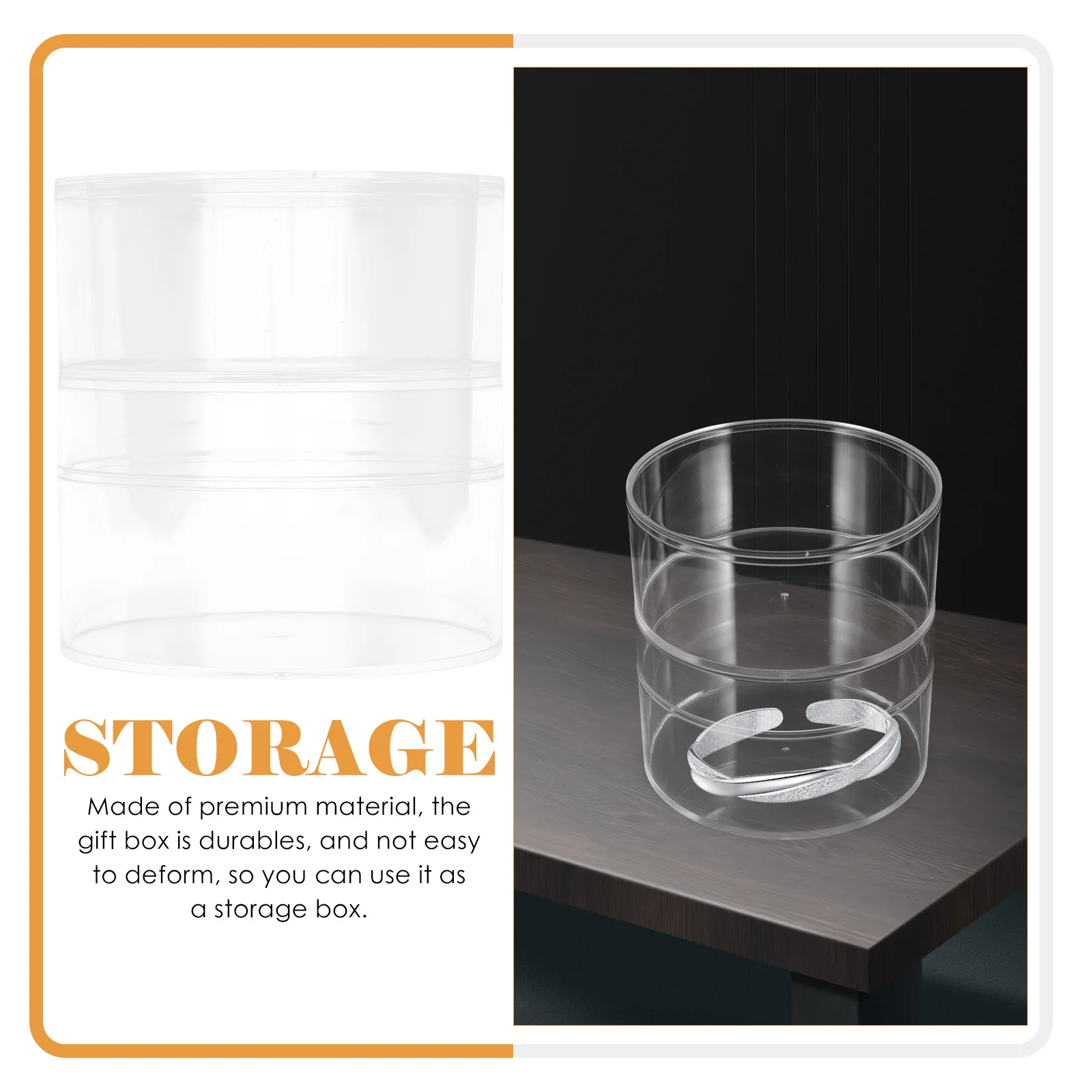 

2pcs Round Gift Box With Lid Clear Thickened Plastic Storage Organizer For Wedding Birthday Party Candy Chocolate Jewelry