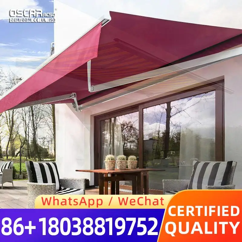 

Remote Control Folding Retractable Sunshade Awning for Villa Balcony Courtyard Retractable Awning