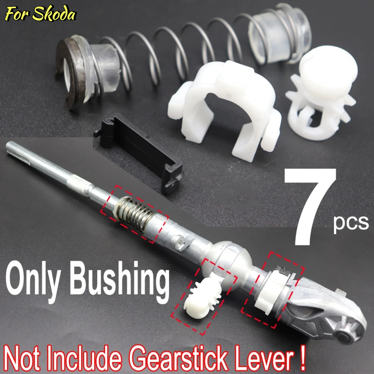 7Pcs Gear Shifter Selector Lever Shaft Gear Stick Spring Bushing For Skoda Superb 3T Yeti MT Shift Issue Fix Linkage Spare Parts