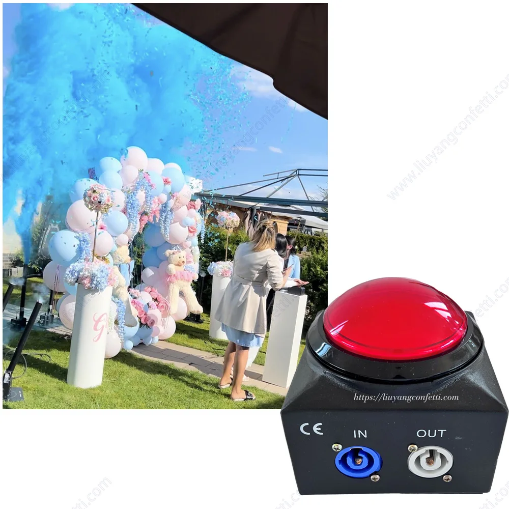 

Bar Stage Atmosphere Co2 Jet Confetti Flame Machine Switch Red Button Control Console Gender Reveal Baby Shower Event Concert Dj