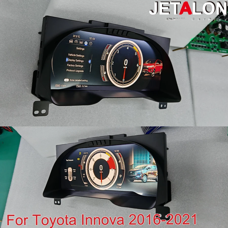 

12,3-дюймовый цифровой экран приборной панели для Toyota Innova 2016-2021, ЖК-панель приборов, виртуальная приборная панель, спидометр, автомобильная приборная панель