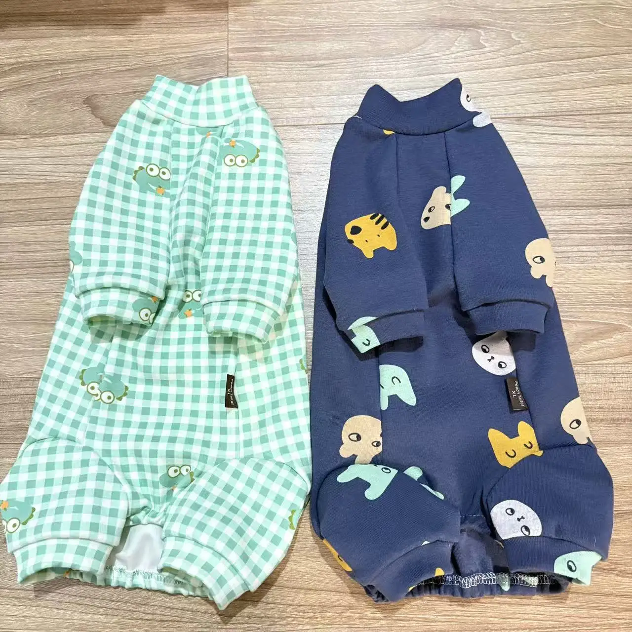 Cotton Jumpsuit for Sphynx Cat Long Sleeves Warm Coffee Coat For Devon Rex Sweet Floral Undershirt For Kittens in Winter Spring