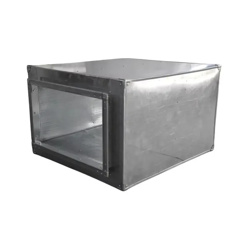 Flange Connecting Sound Attenuator Inner Perforated Baffle Sound-absorptive Insulation air Muffler for air Duct