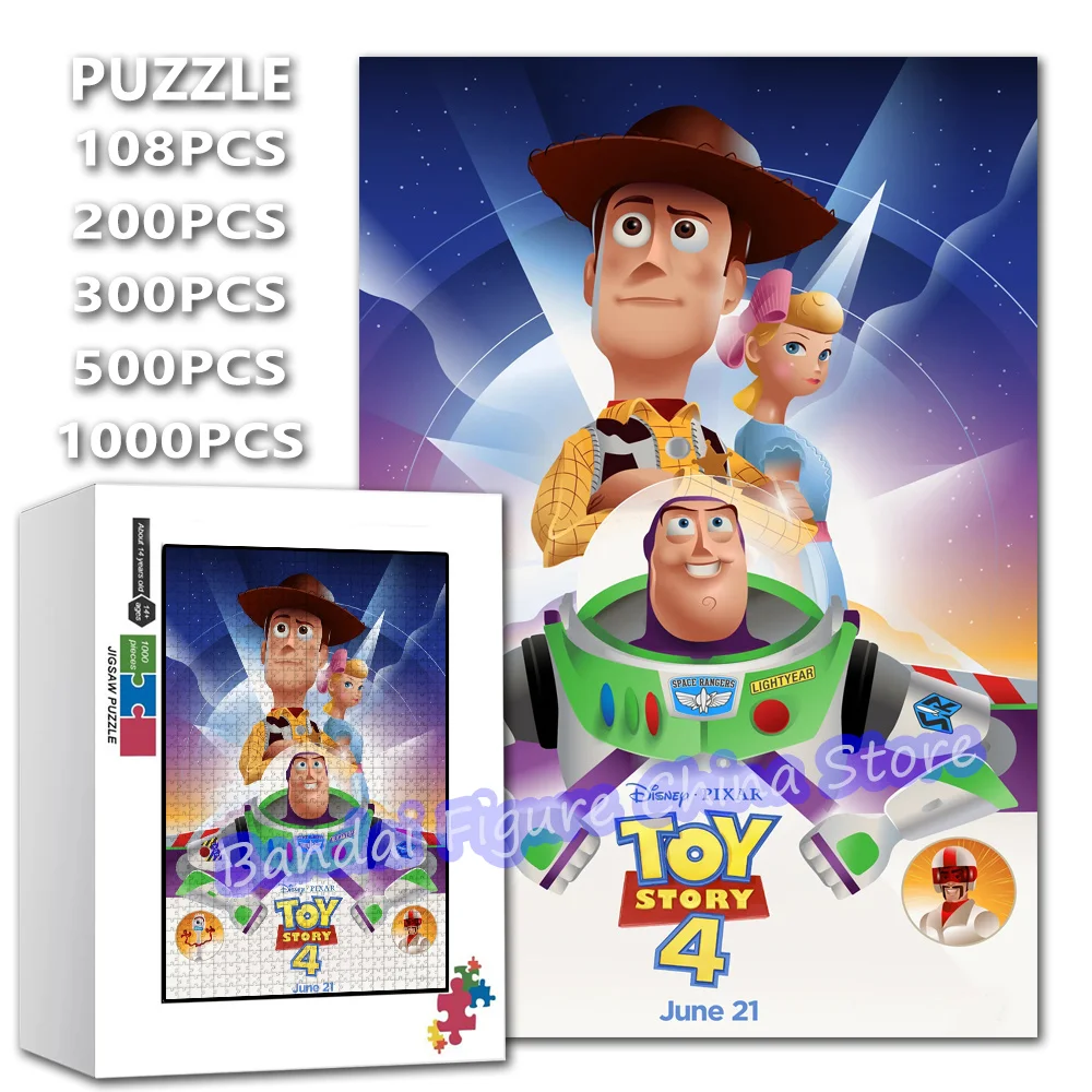 

Toy Story Characters Diy Print Puzzle 108/200/300/500/1000/1500 Pieces Disney Jigsaw Puzzle for Kids Stress Relief Toys Gifts