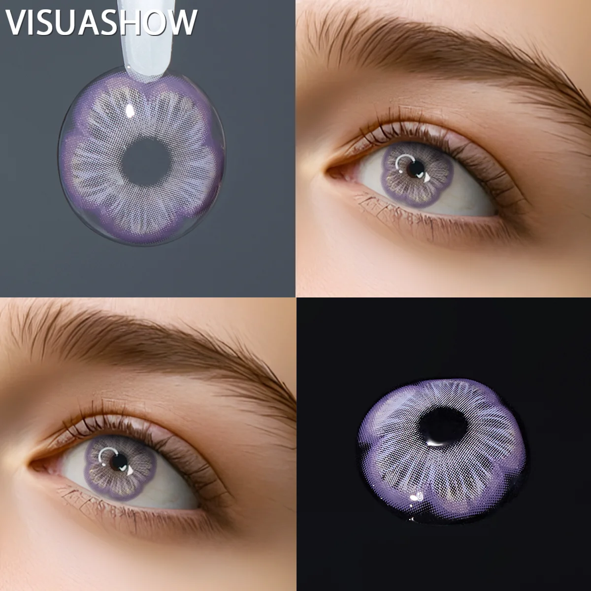 VISUASHOW Cosplay Blue Farbige Kontaktlinsen, Kleine Pupille, 1 Paar Halbjährlich Einweg, Weich, Bequem und Leuchtende Farbe. Kosmetische Kontaktlinsen Sukura für Anime, Halloween, Partys und Augen-Make-up – Detail 10