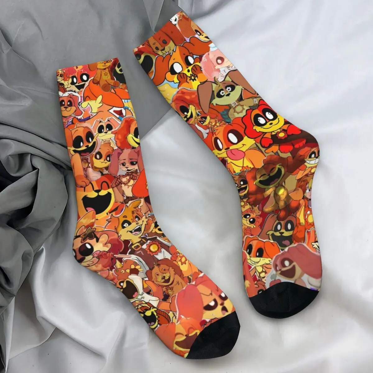 Smiling Catnap Socks Critters Funny Cartoon Vintage Stockings Spring Non-Slip Women Men Socks Warm Soft Printed Climbing Socks