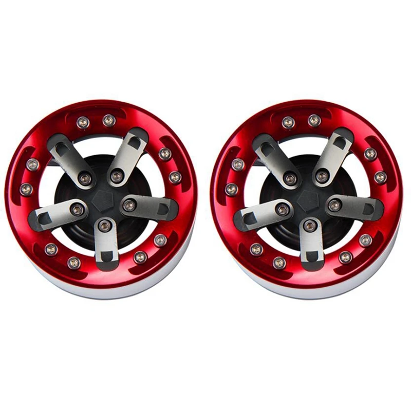 4 PCS 2.2 Inch Beadlock Wheel Rims For 1/10 RC Rock Crawler Axial SCX10 RR10 Wraith 90046 Traxxas TRX4 TRX-6