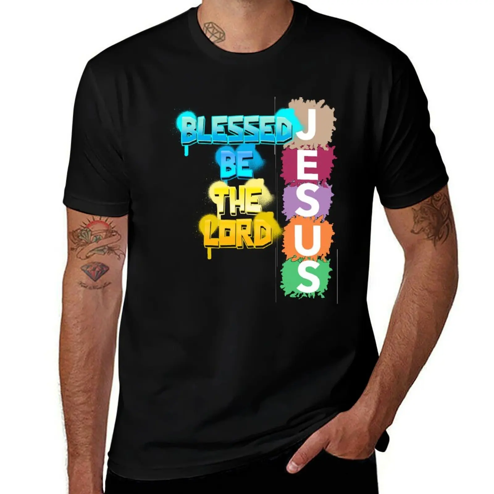 

BLESSED BE THE LORD JESUS T-Shirt Blouse funny costumes sublime workout shirts for men