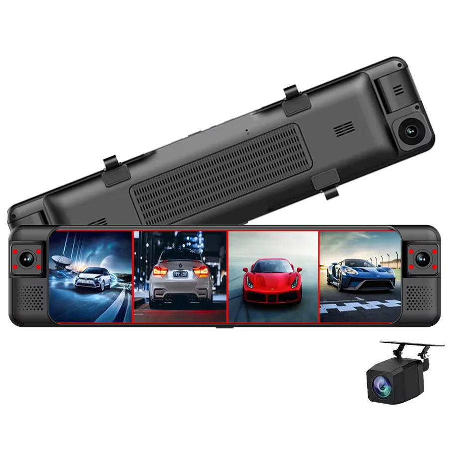 

12Inch Touch Car DVR 4 Channel 360° Dash Cam ADAS BSD Rearview Mirror Camera WIFI Dash Camera Reversing Image+Parking Monitoring