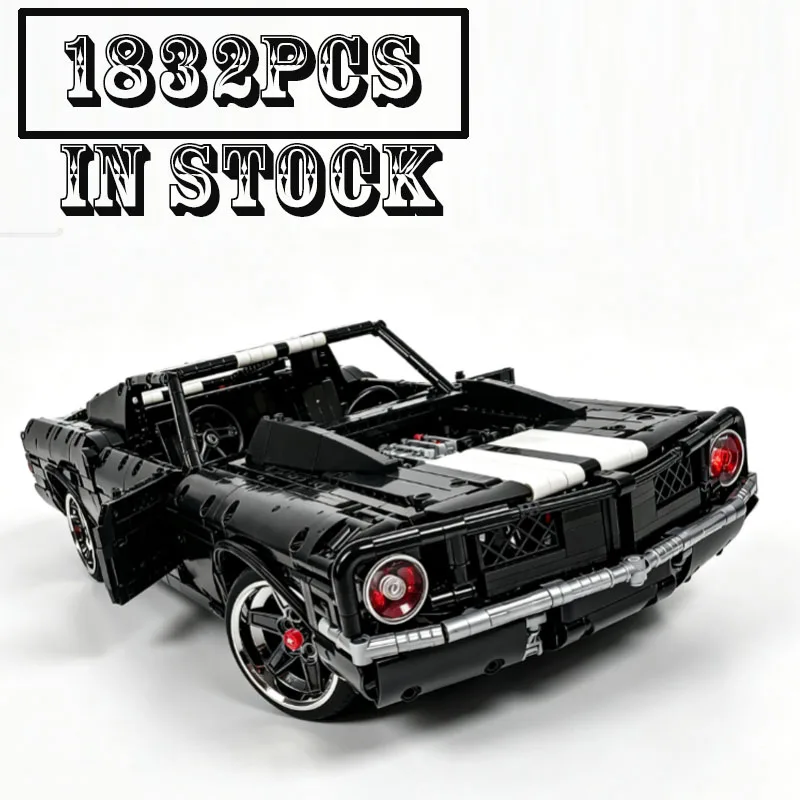 MOC‑137695 1:10 Classic American Muscle Car Building Blocks Kit 1832Pcs Technic Style Assemble Vehicle Collectible Bricks Model